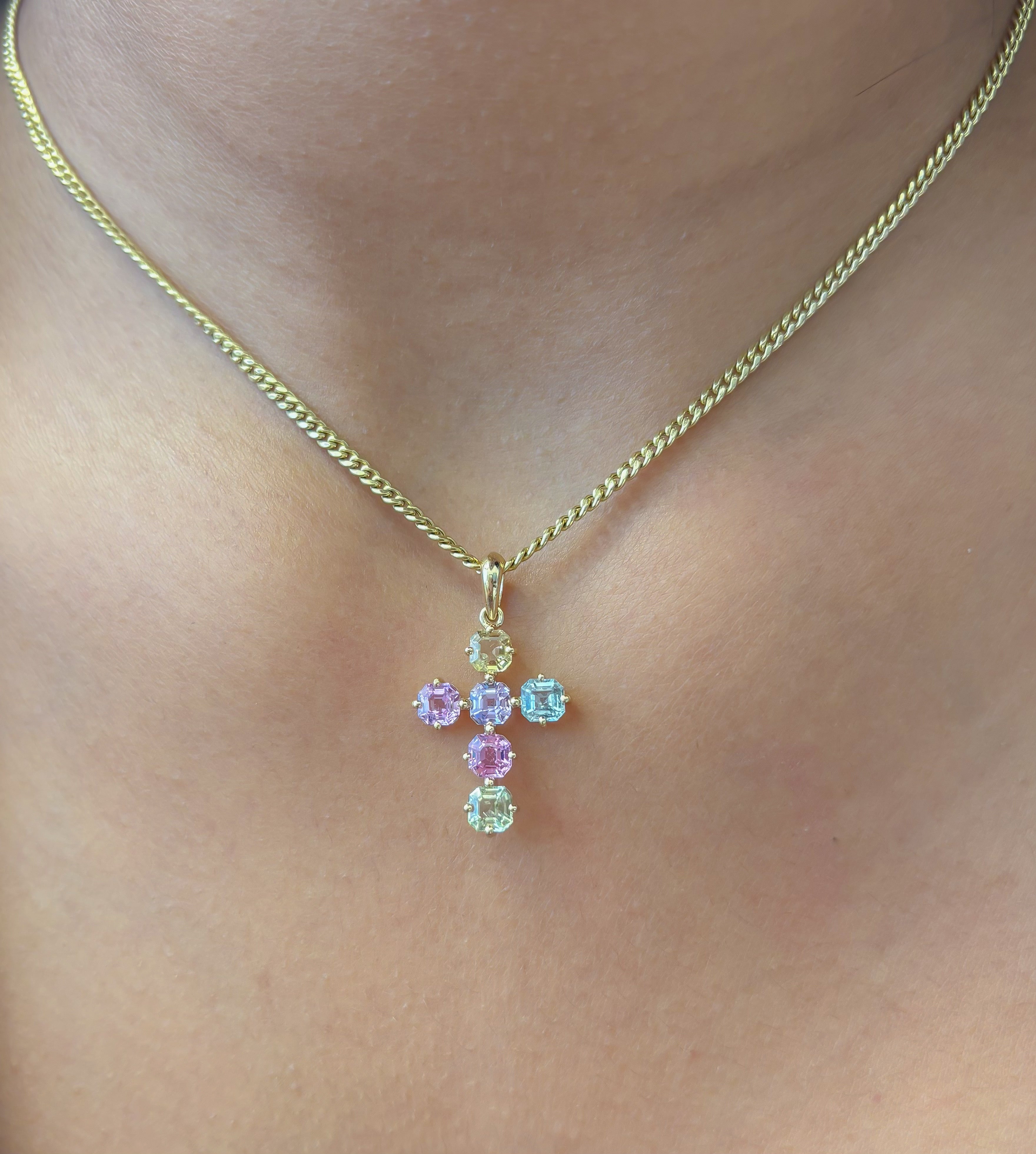 JPPD-1237/12322 Rainbow Sapphire Pendant | 14K