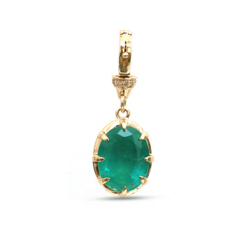 JPPD-1240/12325 Emerald Diamond Pendant | 14K