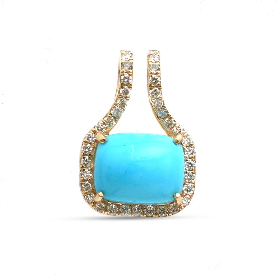 JPPD-1242/12327 Turquoise Diamond Pendant | 14K