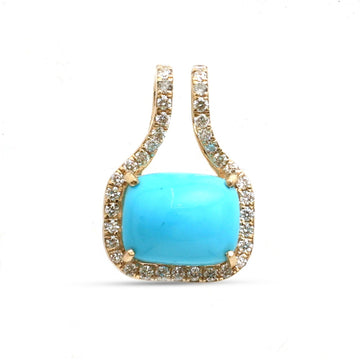 JPPD-1242/12327 Turquoise Diamond Pendant | 14K