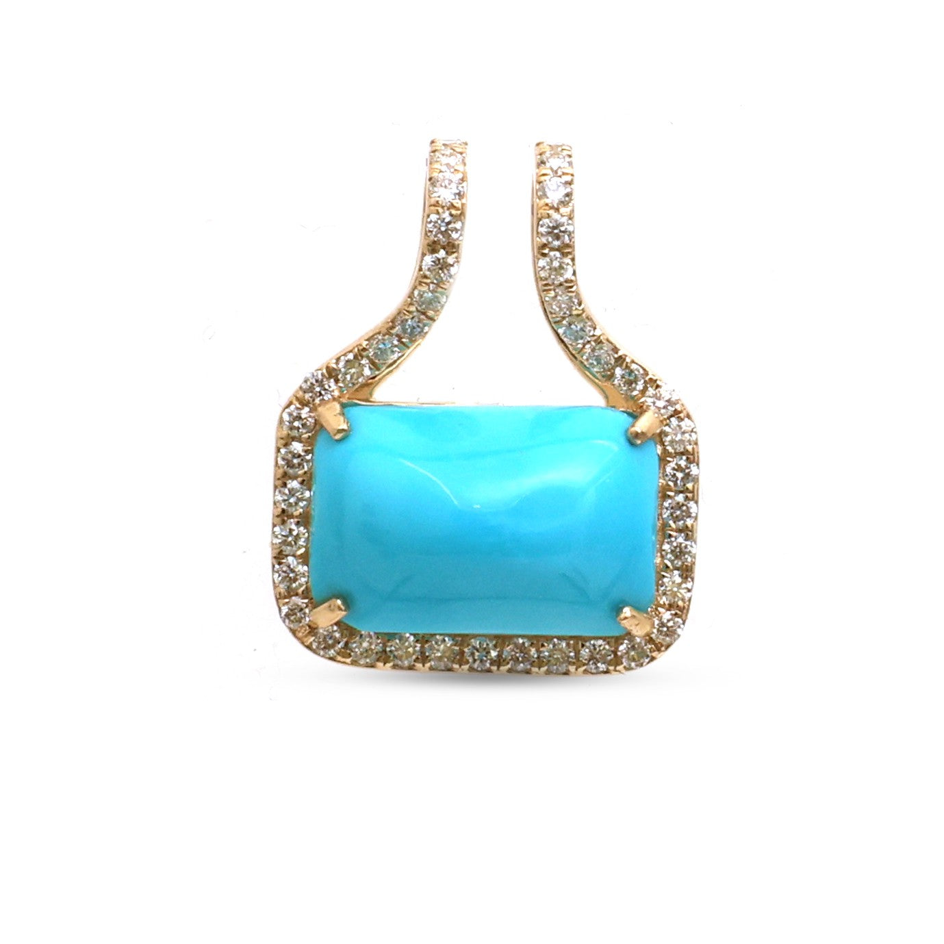 JPPD-1243/12328 Turquoise Diamond Pendant | 14K