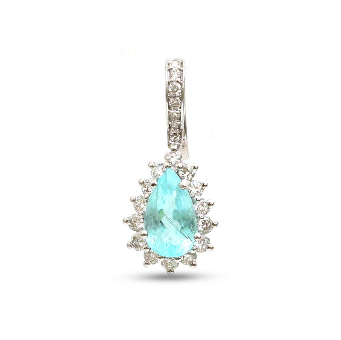 JPPD-1244/12329 Paraiba Tourmaline Diamond Pendant | 18K