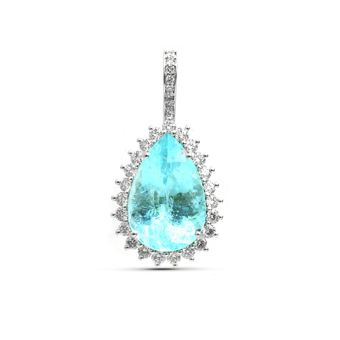 JPPD-1245/12350 Paraiba Tourmaline Diamond Pendant | 18K