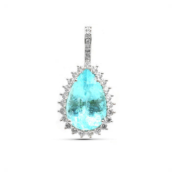 JPPD-1245/12350 Paraiba Tourmaline Diamond Pendant | 18K