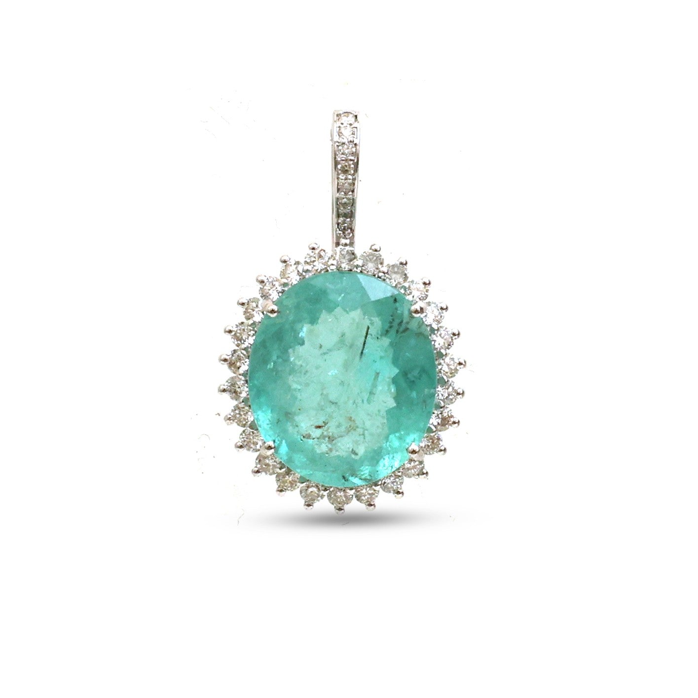 JPPD-1247/12352 Paraiba Tourmaline Diamond Pendant | 18K
