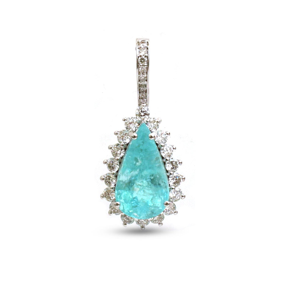 JPPD-1249/12354 Paraiba Tourmaline Diamond Pendant | 18K