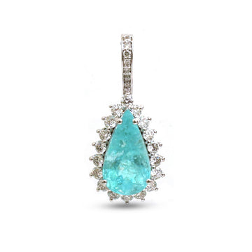 JPPD-1249/12354 Paraiba Tourmaline Diamond Pendant | 18K
