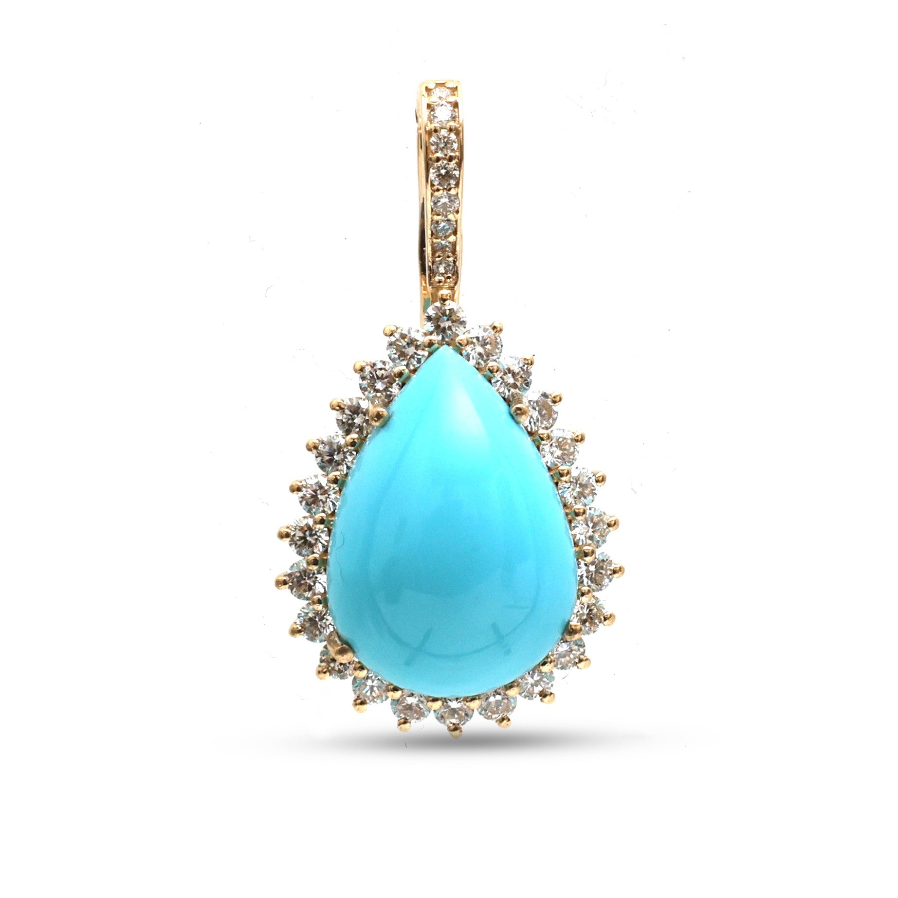 JPPD-1250/12355 Turquoise Diamond Pendant | 14K