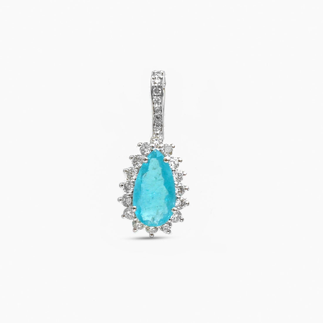 JPPD-1253/12358 Paraiba Tourmaline Diamond Pendant | 18K