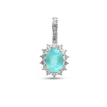 JPPD-1254/12359 Paraiba Tourmaline Diamond Pendant | 18K