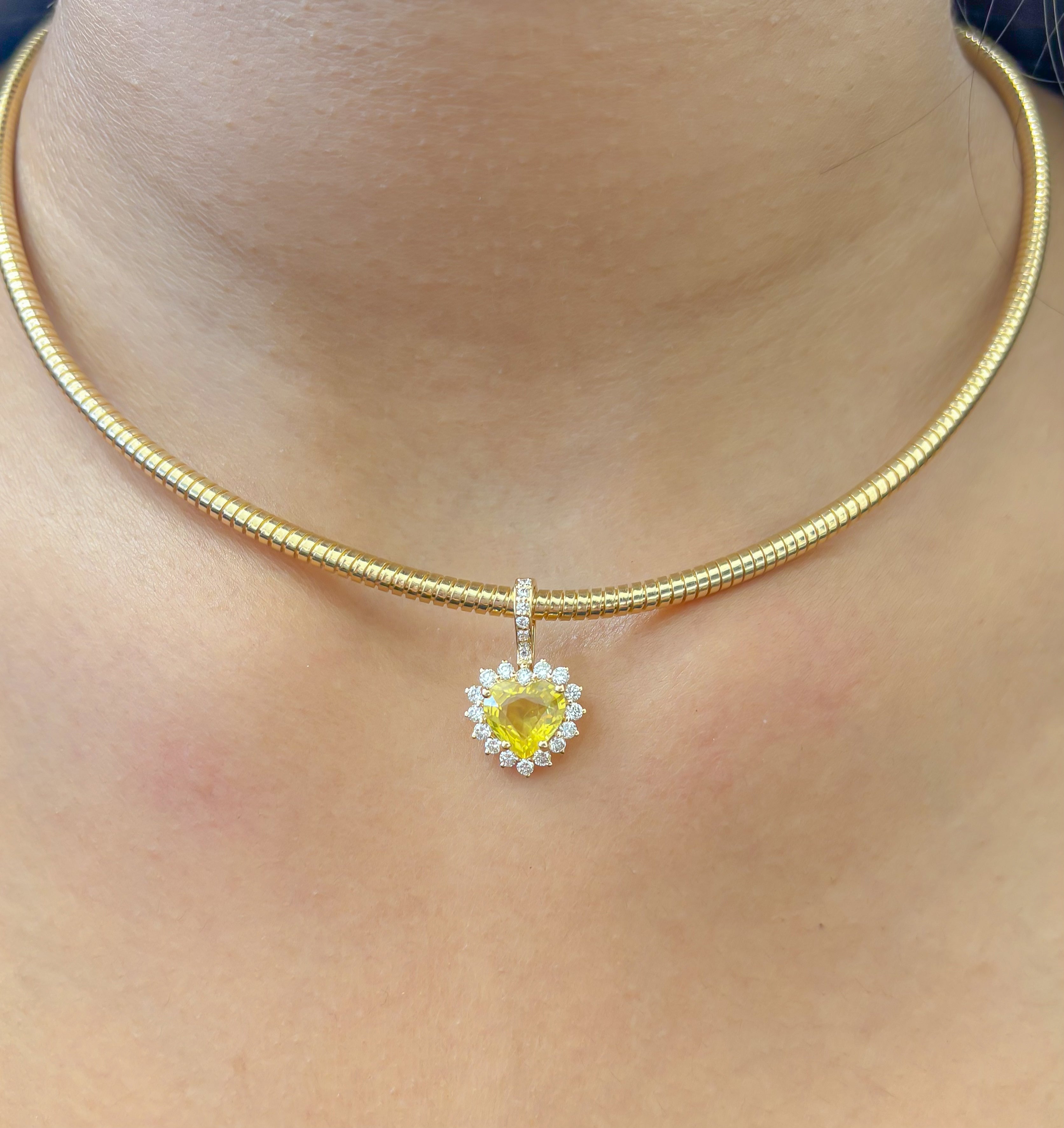 JPPD-1261/12366 Yellow Sapphire Diamond Pendant | 18K