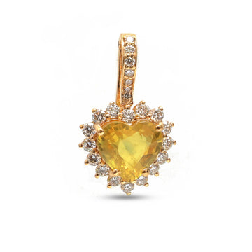 JPPD-1261/12366 Yellow Sapphire Diamond Pendant | 18K