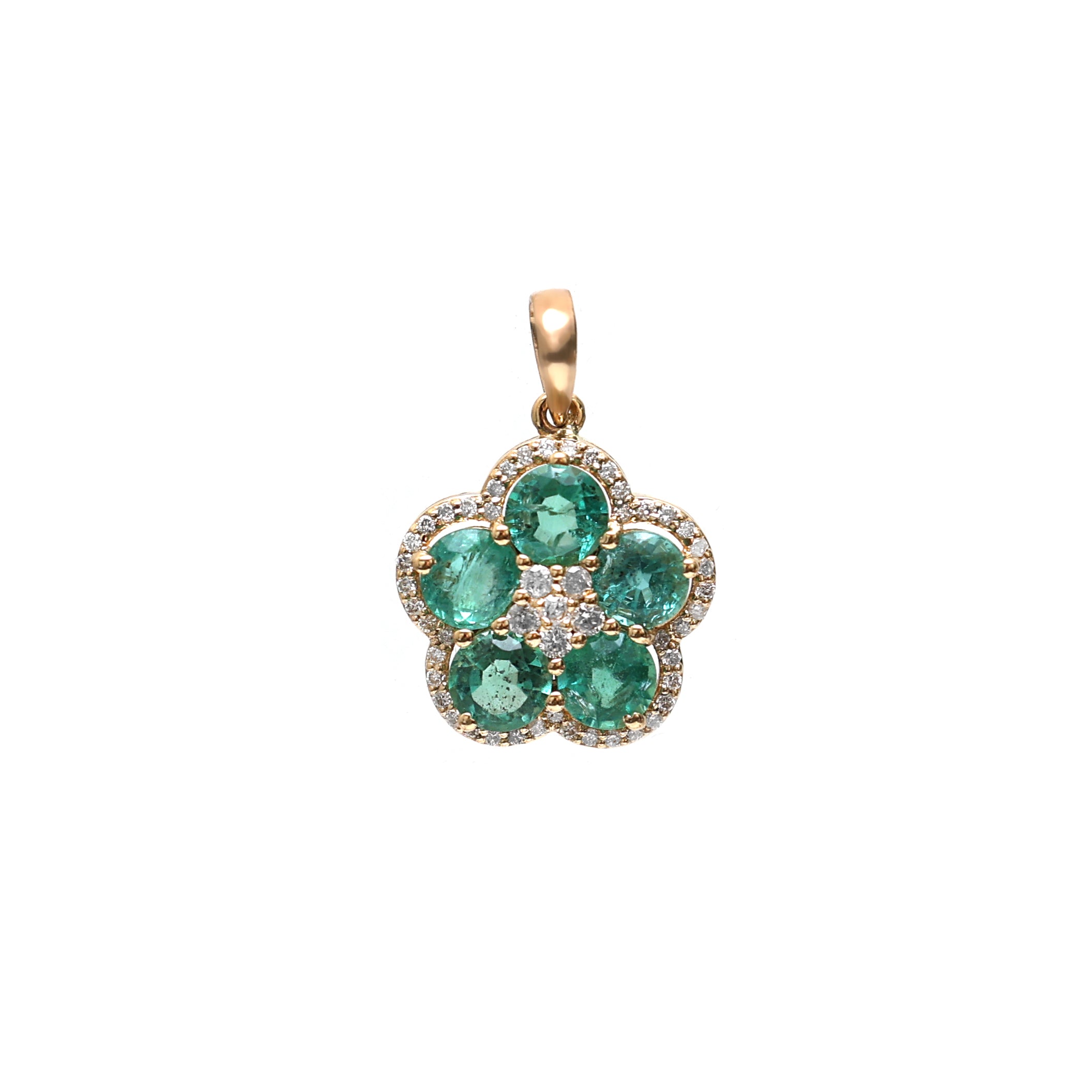 JPPD-127/2488 Emerald Round Pendant | 18K
