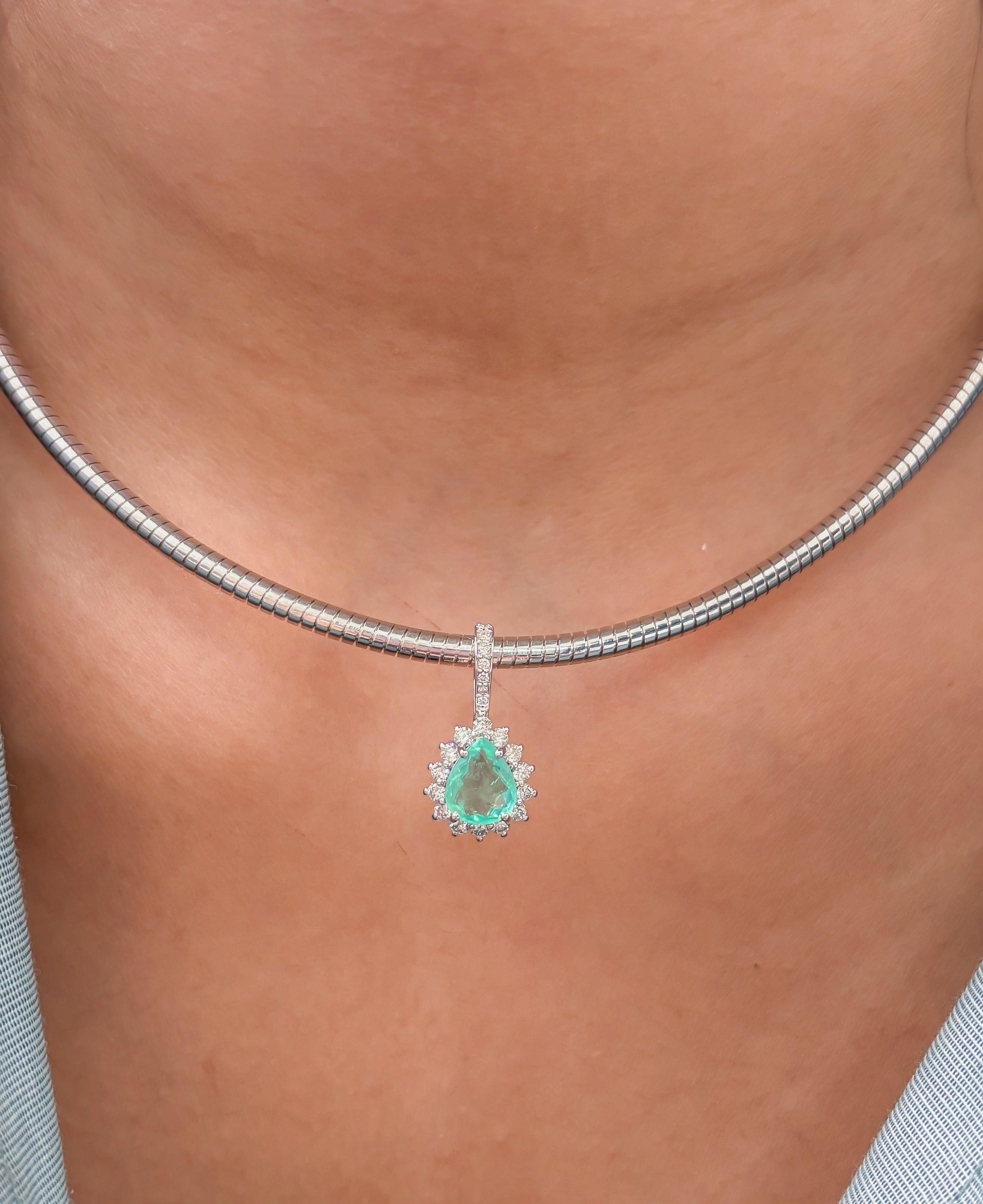 JPPD-1280/12503 Paraiba Tourmaline Diamond Pendant | 18K