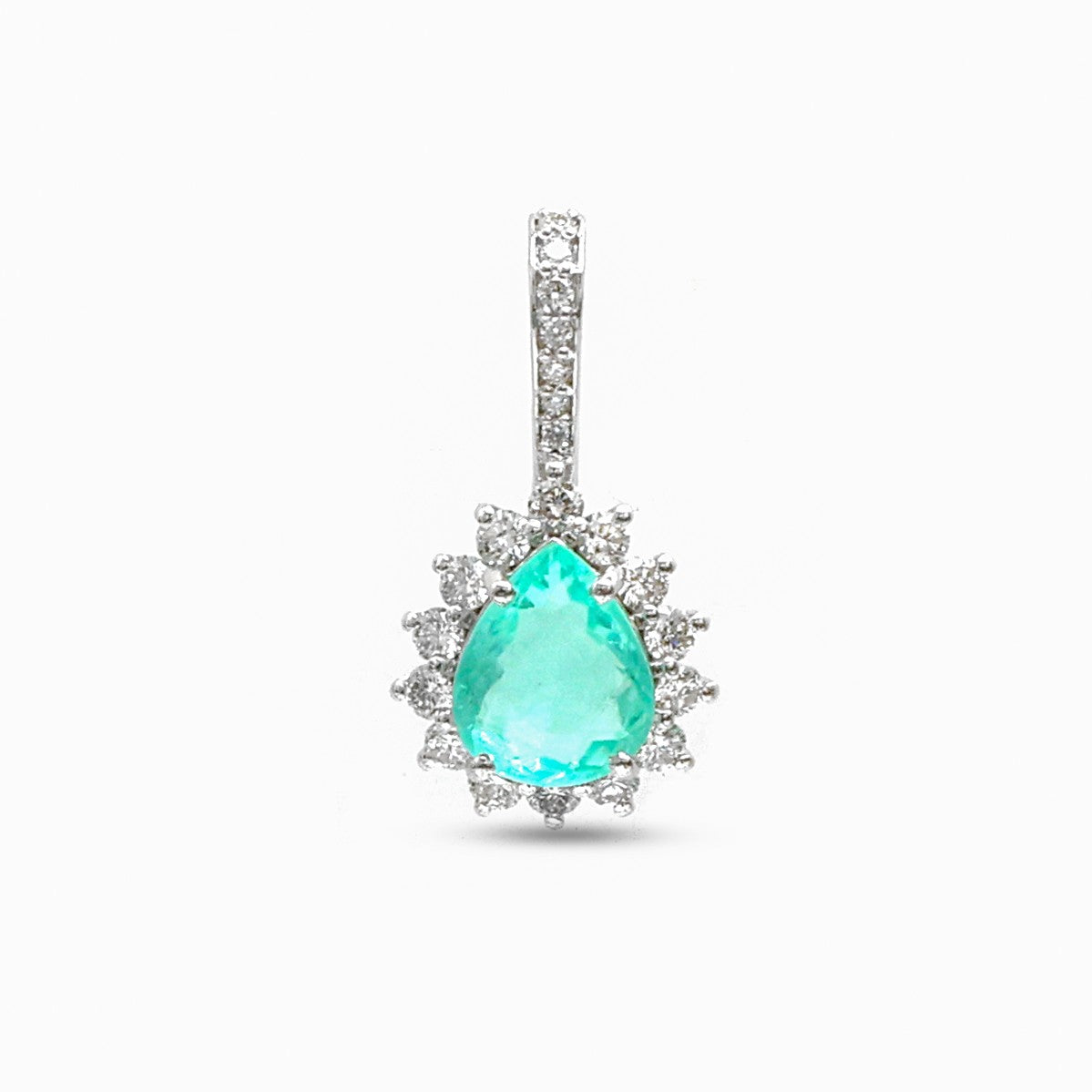 JPPD-1280/12503 Paraiba Tourmaline Diamond Pendant | 18K