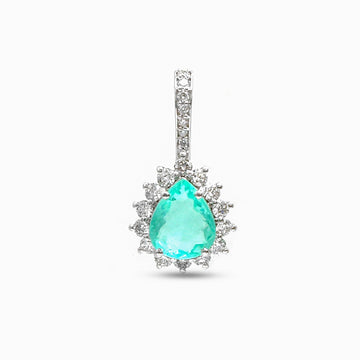 JPPD-1280/12503 Paraiba Tourmaline Diamond Pendant | 18K