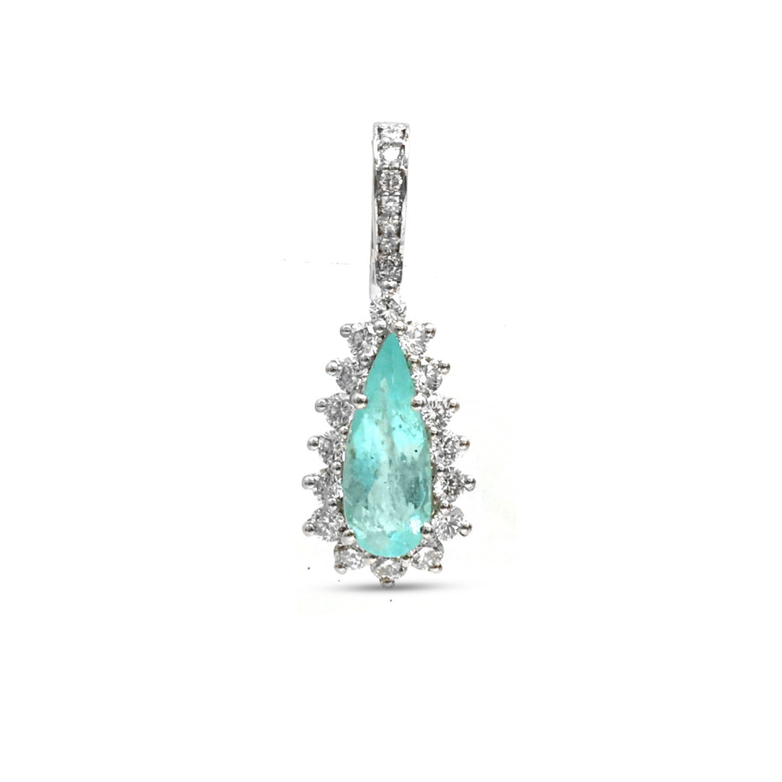 JPPD-1284/12523 Paraiba Tourmaline Diamond Pendant | 18K