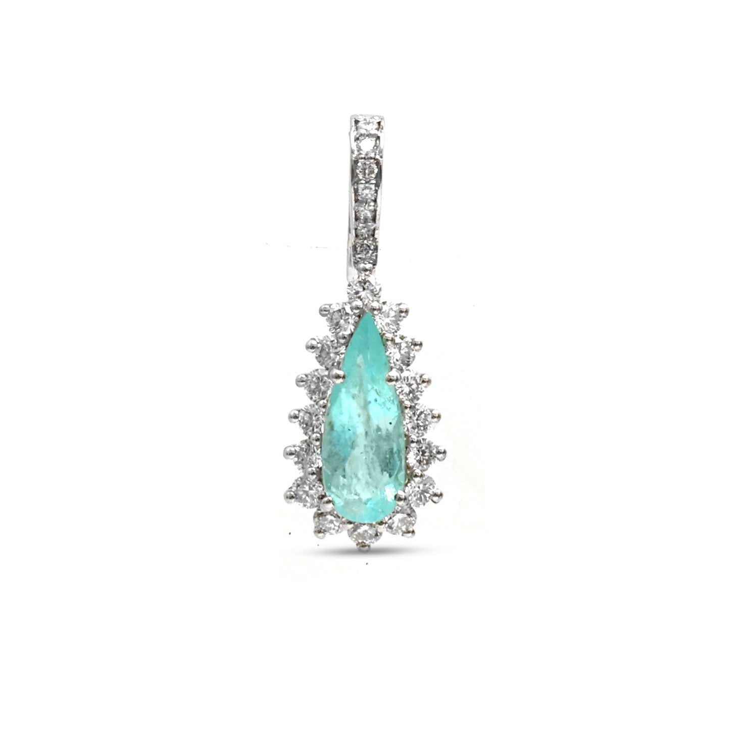 JPPD-1284/12523 Paraiba Tourmaline Diamond Pendant | 18K