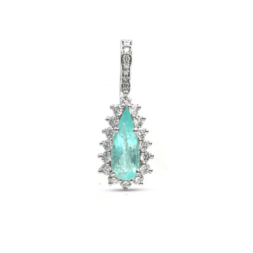 JPPD-1284/12523 Paraiba Tourmaline Diamond Pendant | 18K