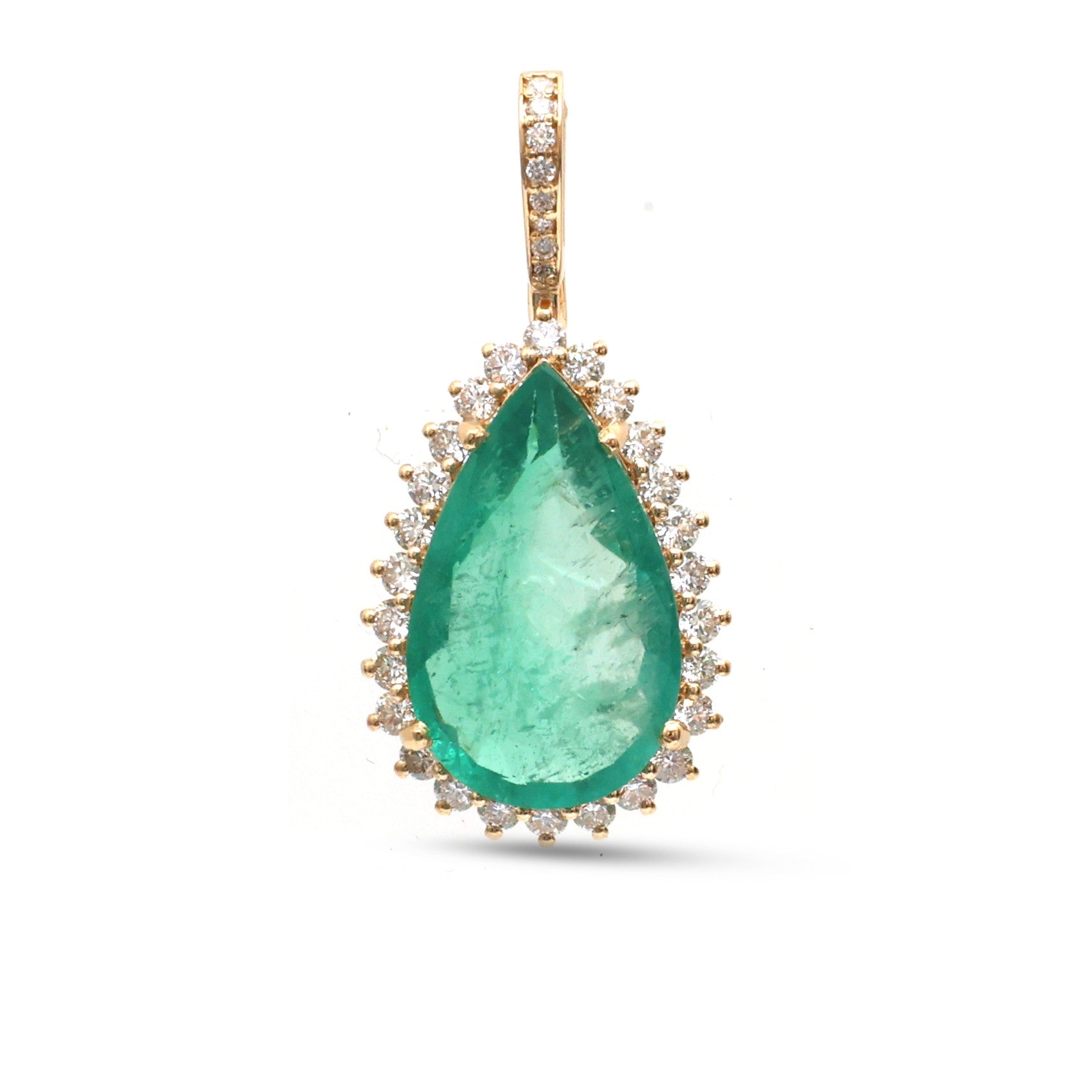 JPPD-1285/12524 Emerald Diamond Pendant | 18K