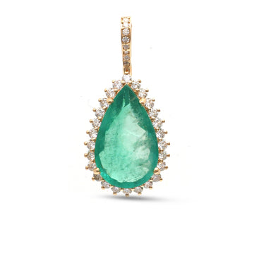 JPPD-1285/12524 Emerald Diamond Pendant | 18K