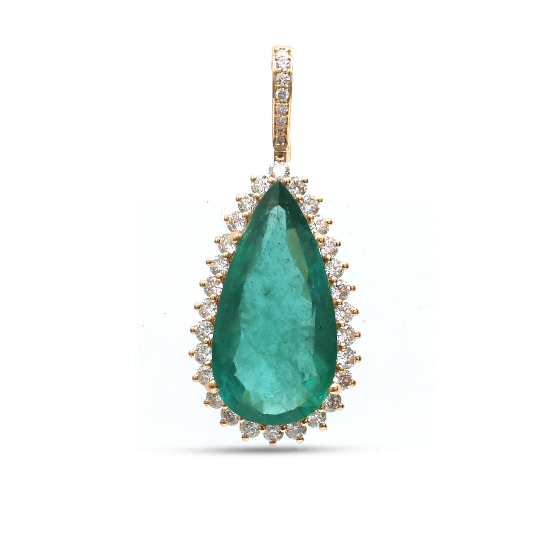 JPPD-1286/12525 Emerald Diamond Pendant | 18K