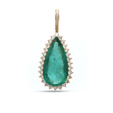 JPPD-1286/12525 Emerald Diamond Pendant | 18K