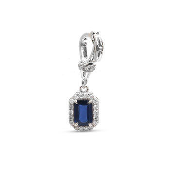 JPPD-1287/12533 Blue Sapphire Diamond Pendant | 18K