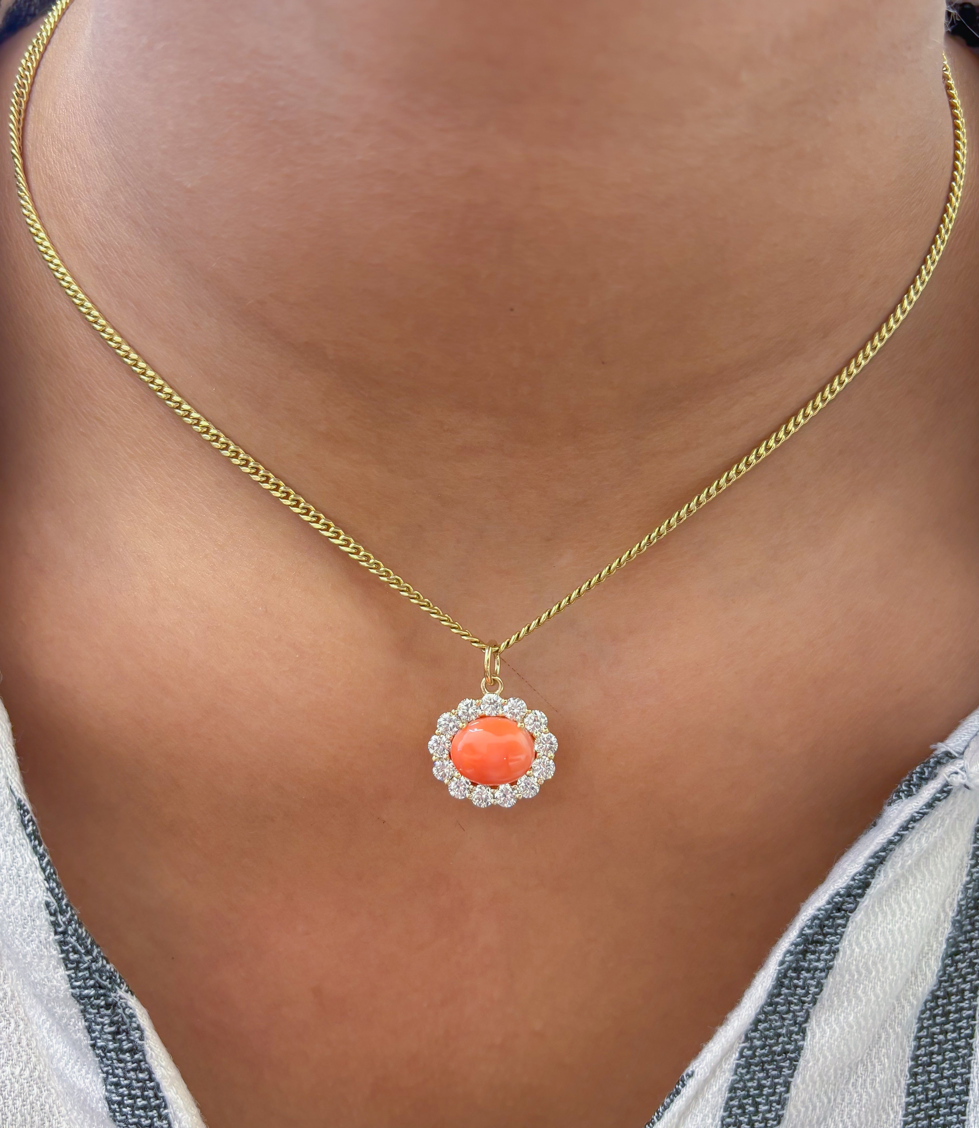 JPPD-1292/12541 Diamond Coral Pendant | 14K