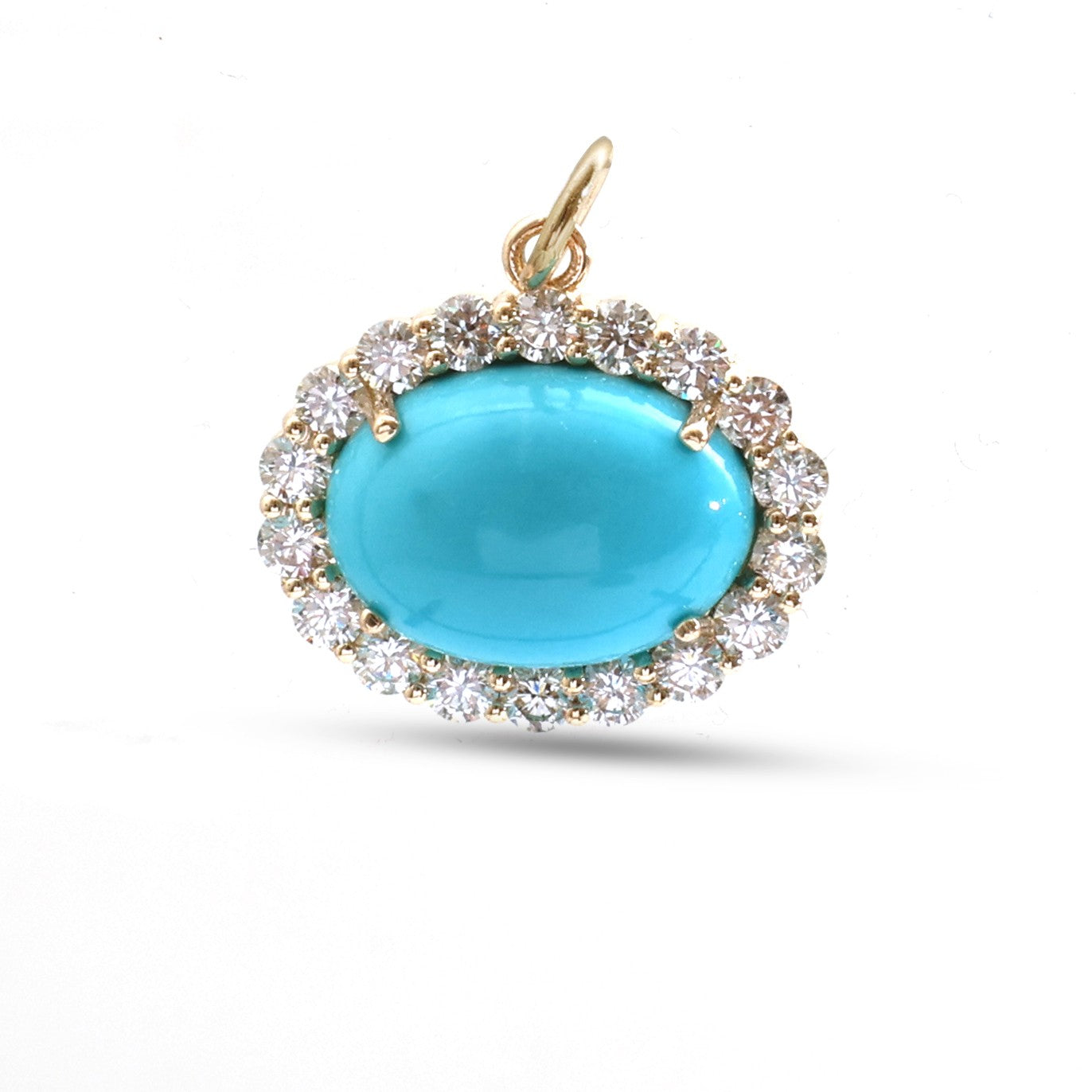 JPPD-1297/12565 Diamond Turquoise Pendant | 14K