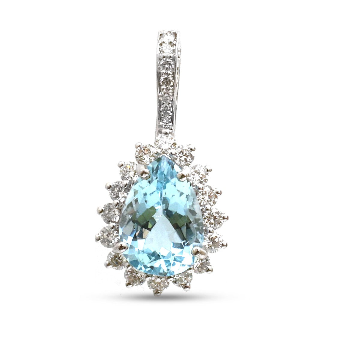 JPPD-1301/12592 Aquamarine Diamond Pendant | 14K
