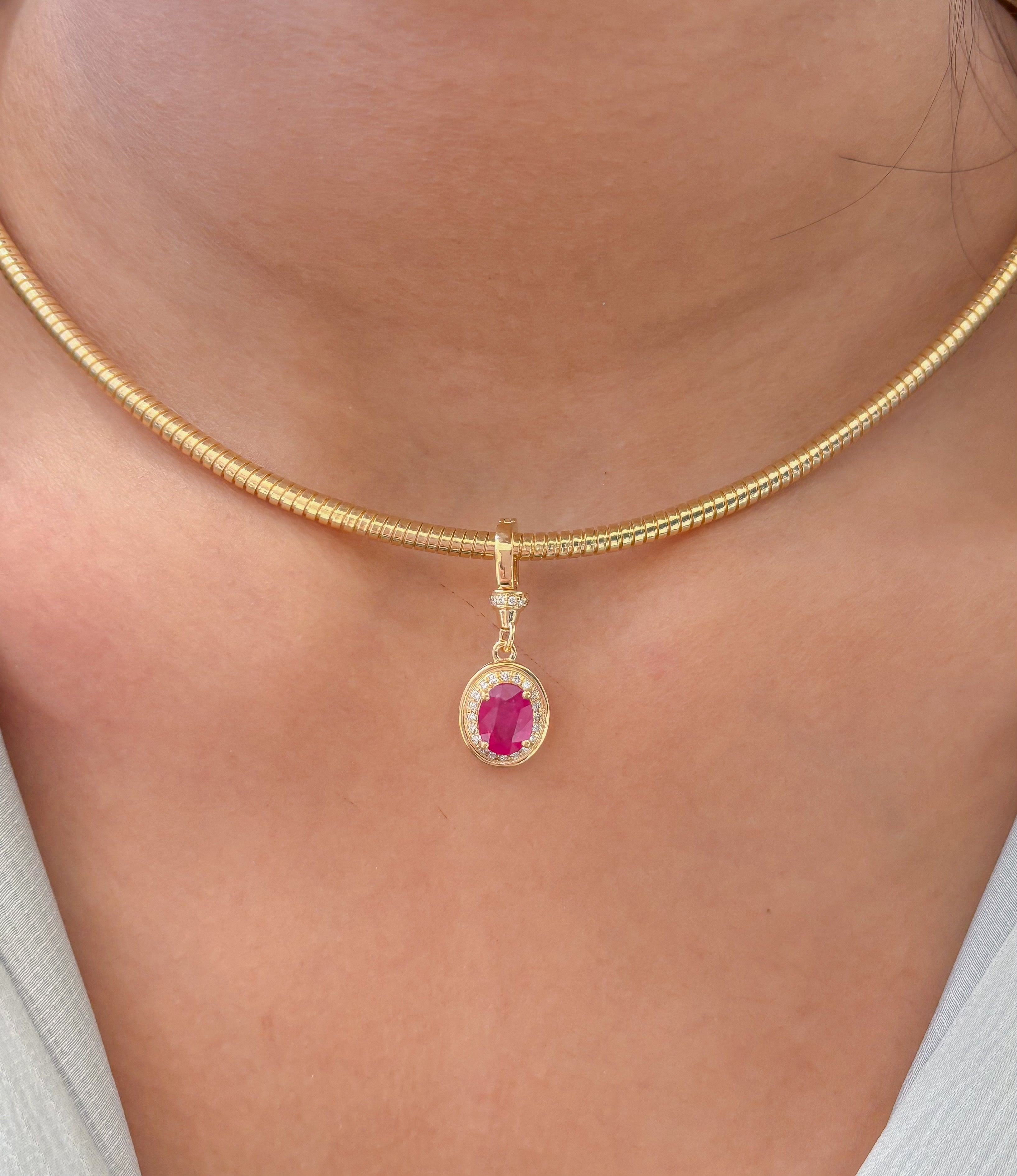 JPPD-1302/12593 Ruby Diamond Pendant | 18K