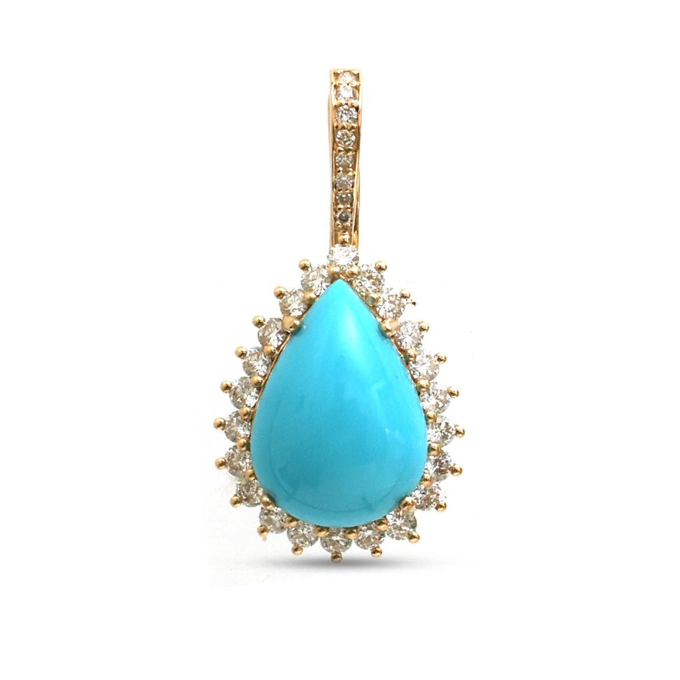 JPPD-1303/12594 Turquoise Diamond Pendant | 14K