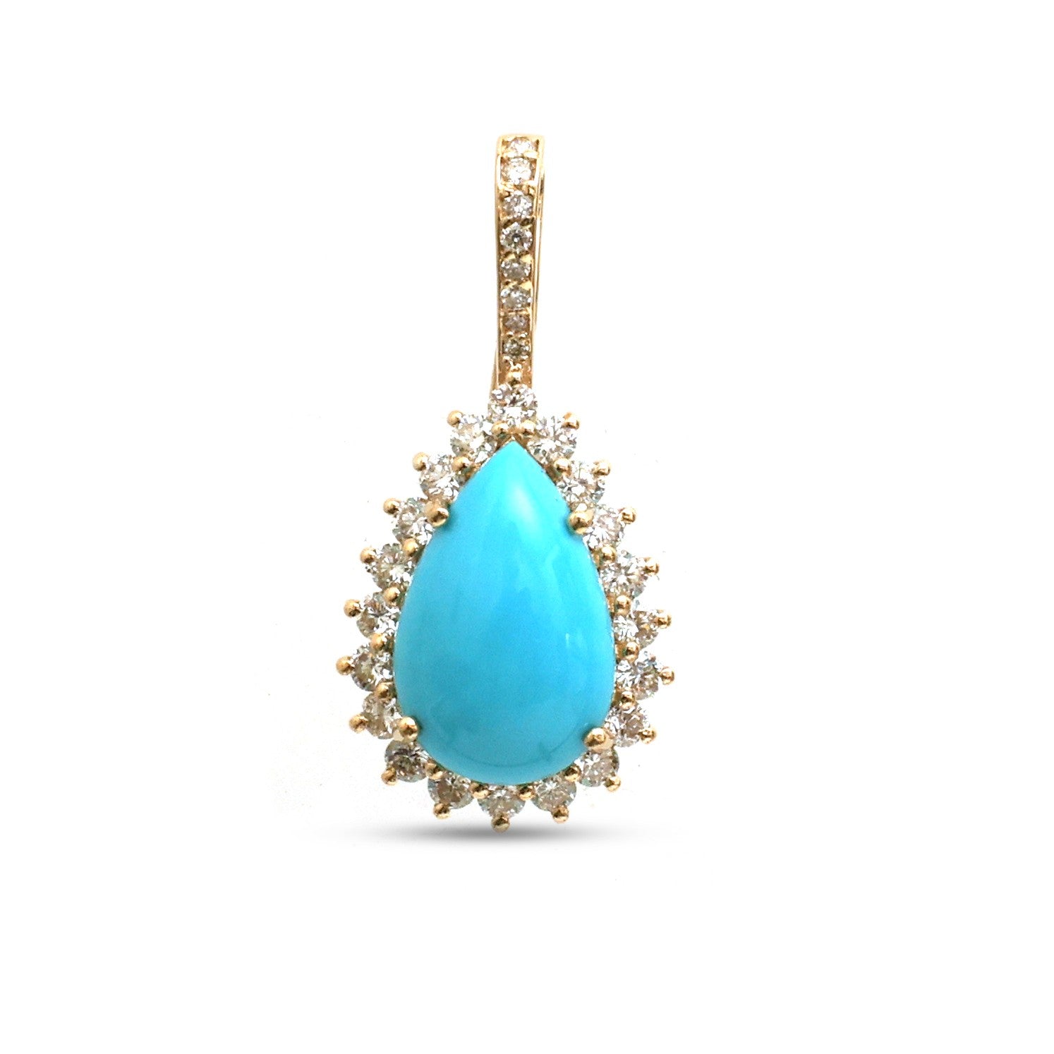 JPPD-1306/12597 Turquoise Diamond Pendant | 14K