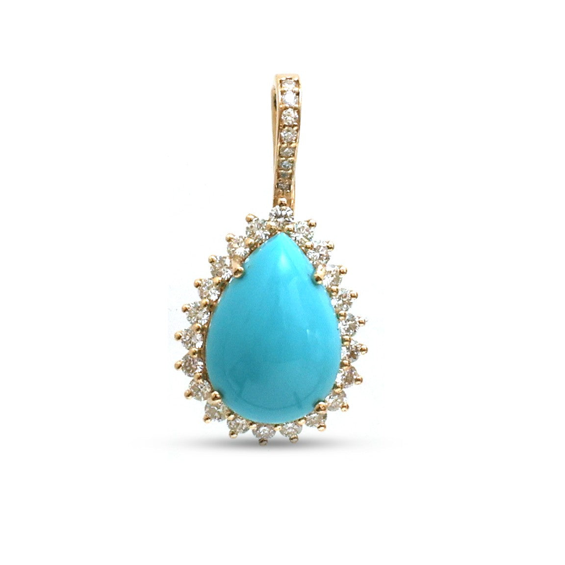 JPPD-1309/12600 Turquoise Diamond Pendant | 14K