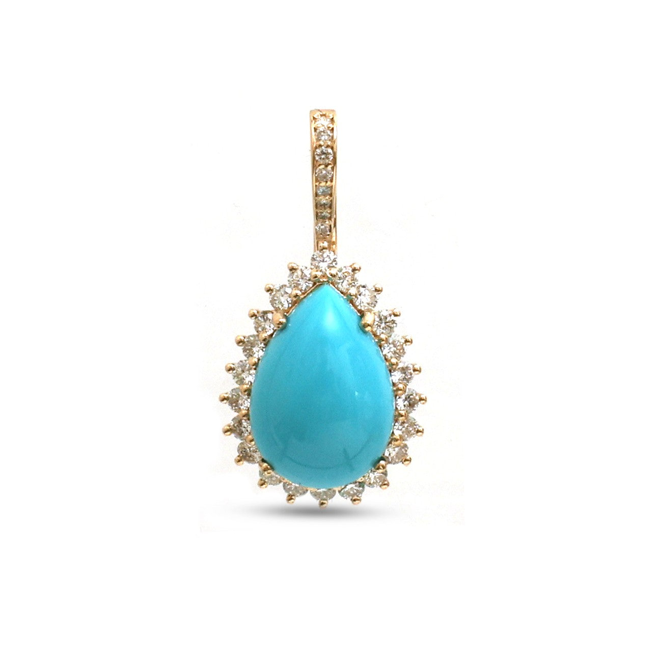 JPPD-1311/12602 Turquoise Diamond Pendant | 14K