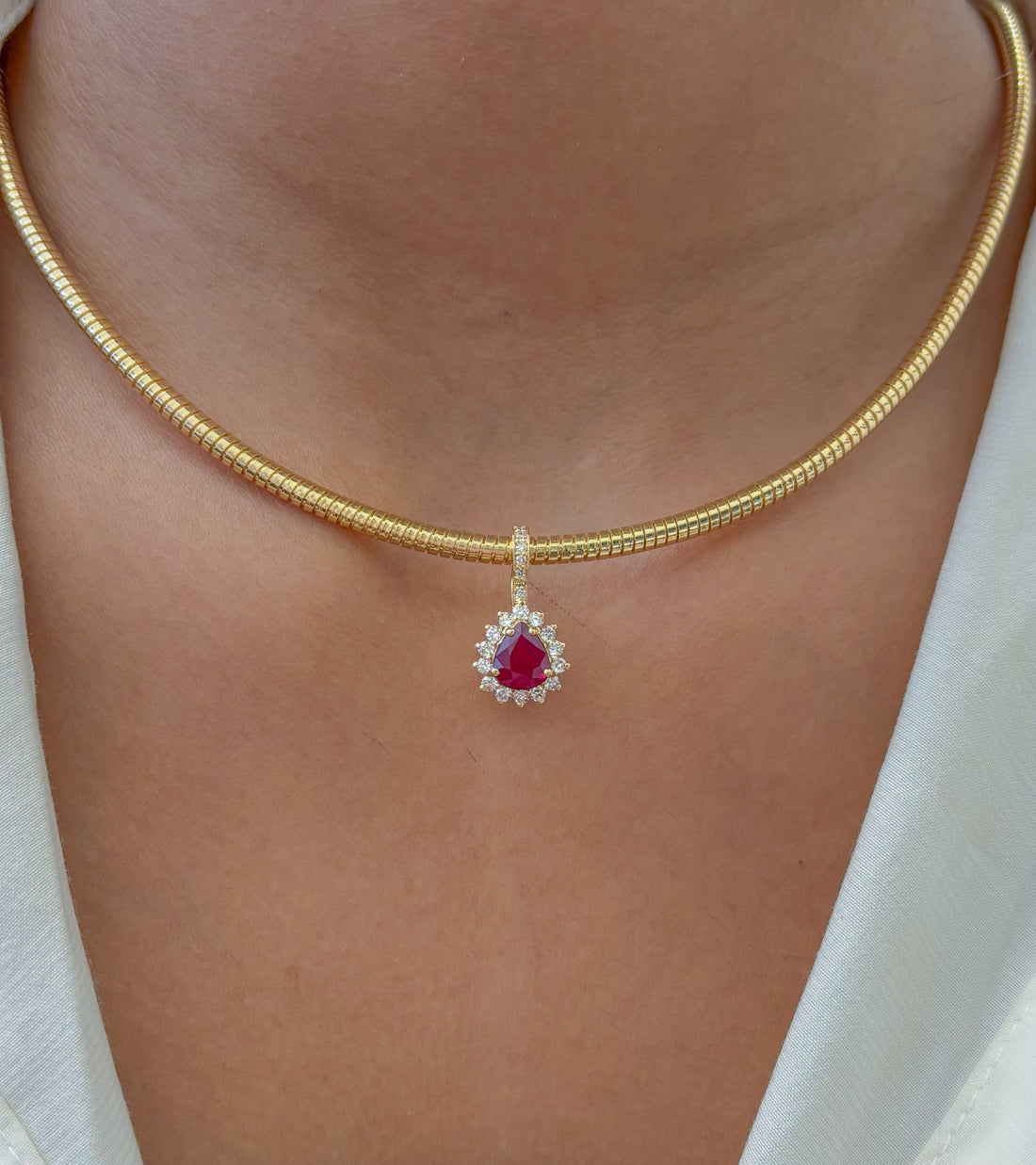 JPPD-1317/12665 Ruby Diamond Pendant | 18K