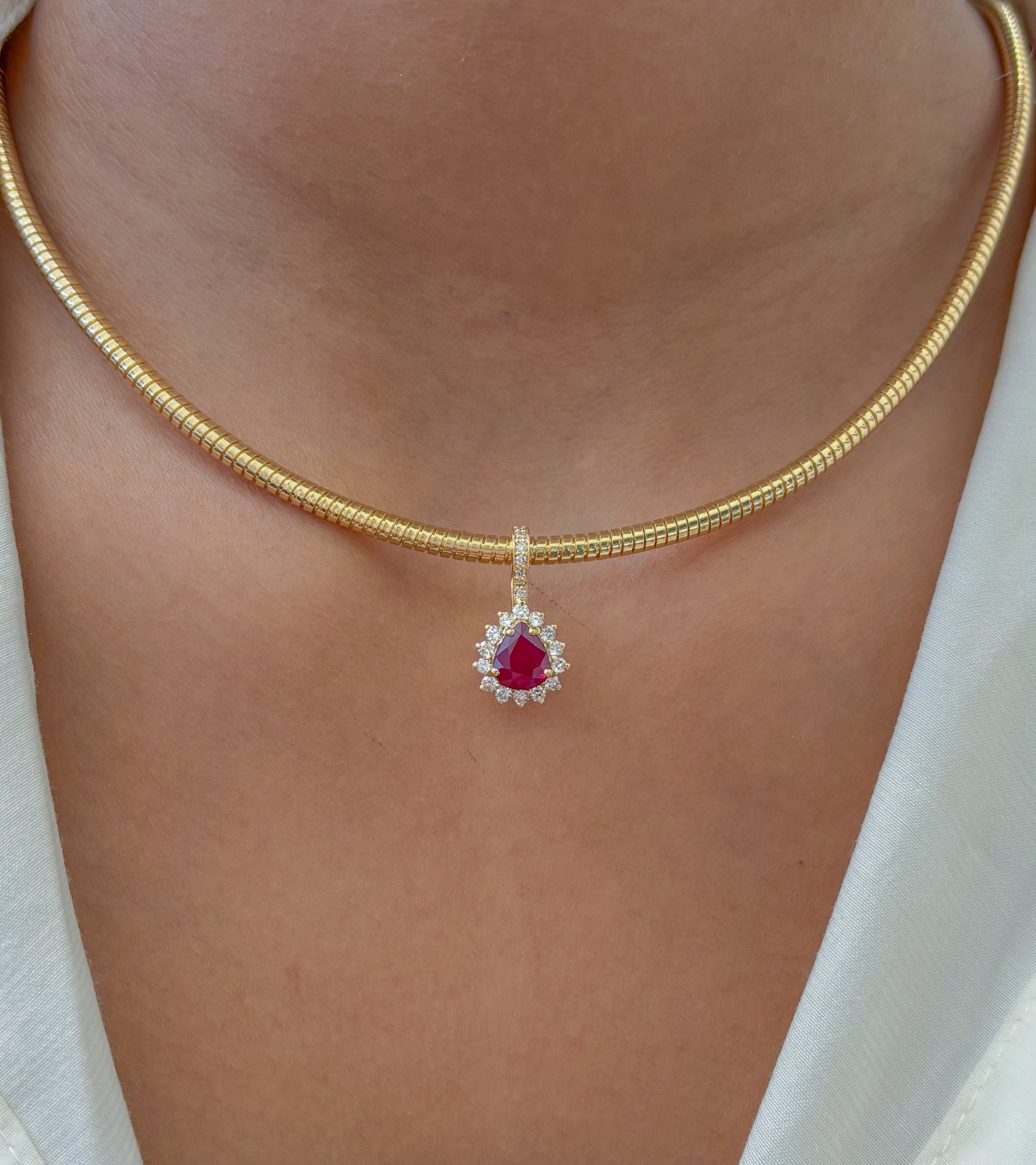 JPPD-1317/12665 Ruby Diamond Pendant | 18K