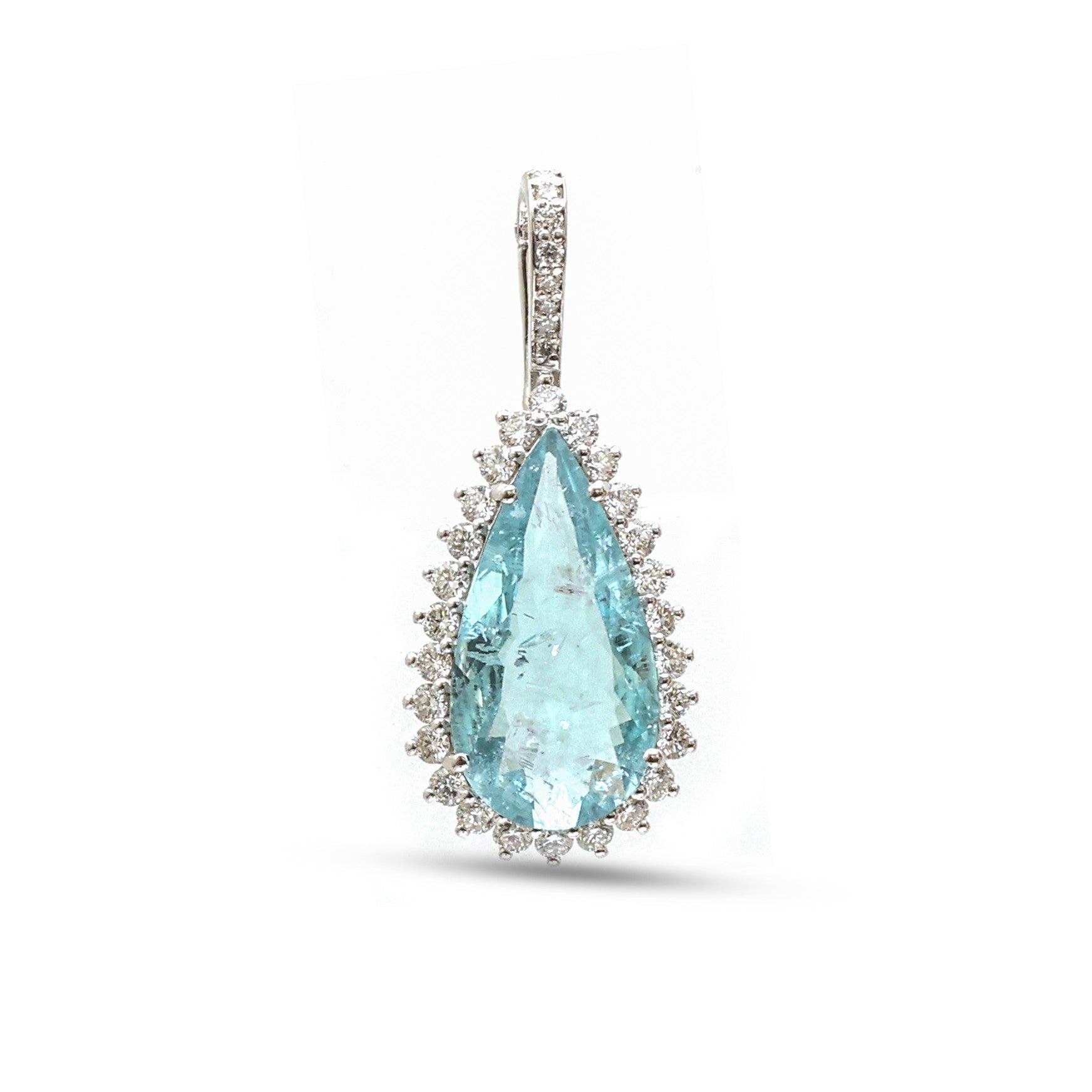 JPPD-1318/12666 Paraiba Tourmaline Diamond Pendant | 18K