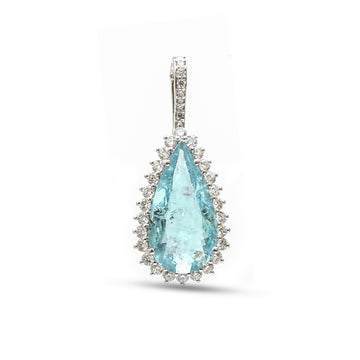 JPPD-1318/12666 Paraiba Tourmaline Diamond Pendant | 18K