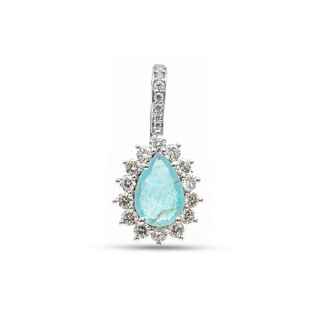 JPPD-1319/12667 Paraiba Tourmaline Diamond Pendant | 18K