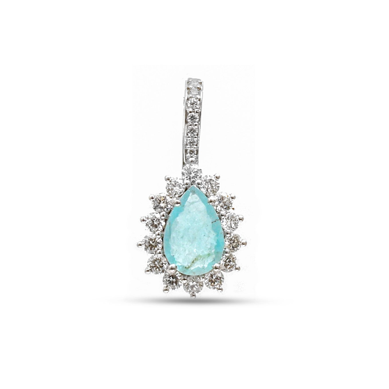 JPPD-1319/12667 Paraiba Tourmaline Diamond Pendant | 18K