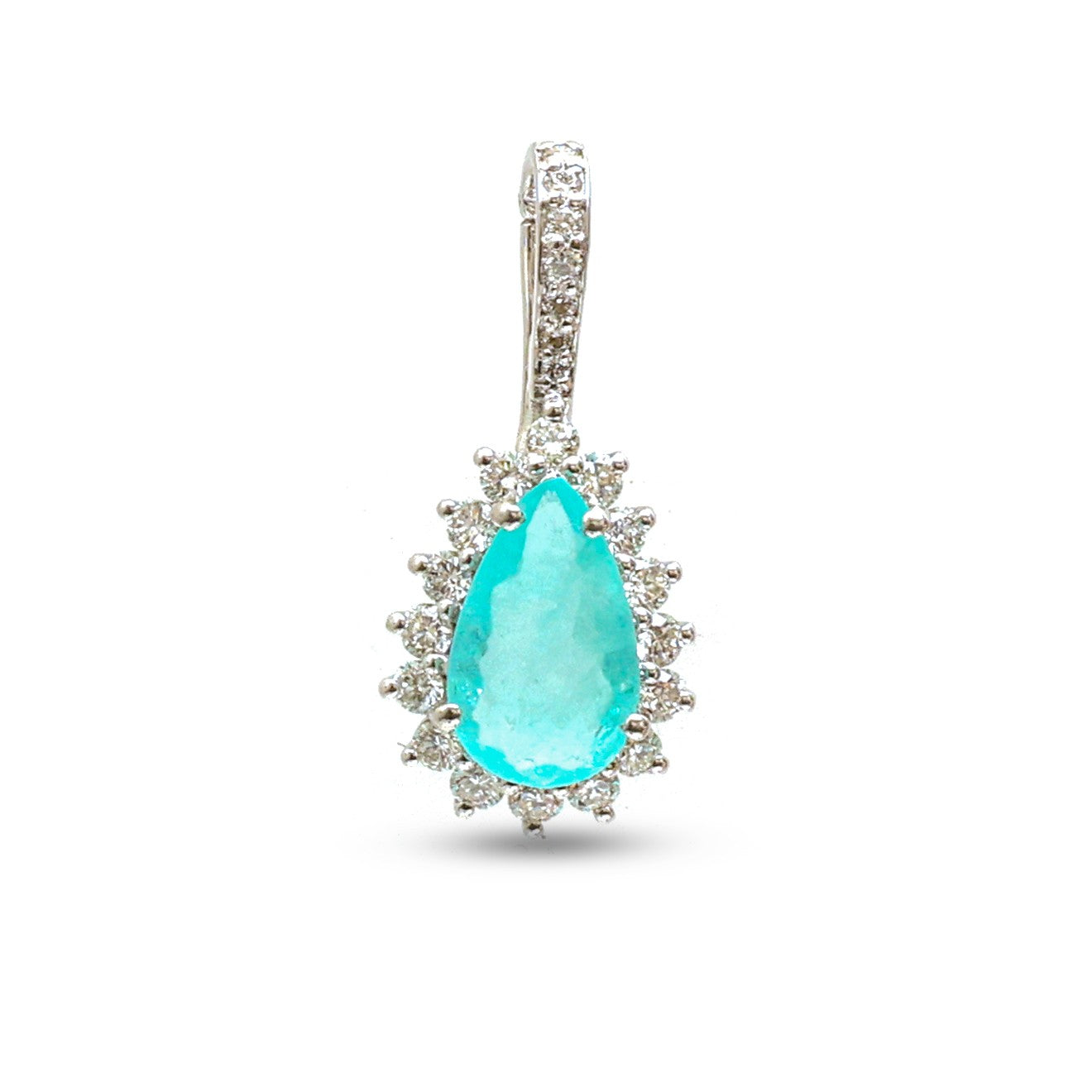 JPPD-1320/12668 Paraiba Tourmaline Diamond Pendant | 18K