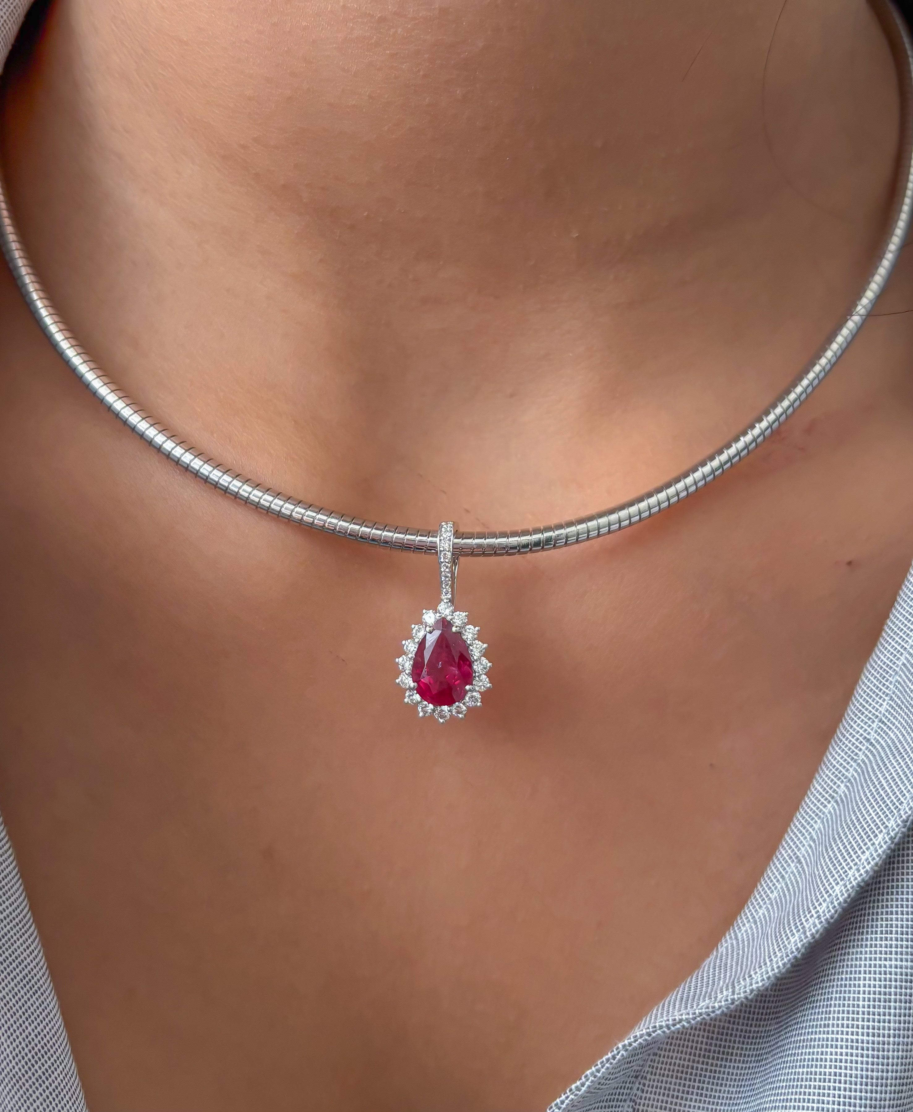 JPPD-1327/12800 Ruby Diamond Pendant | 14K