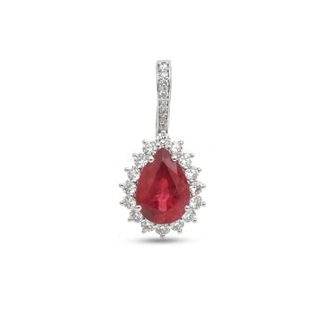 JPPD-1327/12800 Ruby Diamond Pendant | 14K