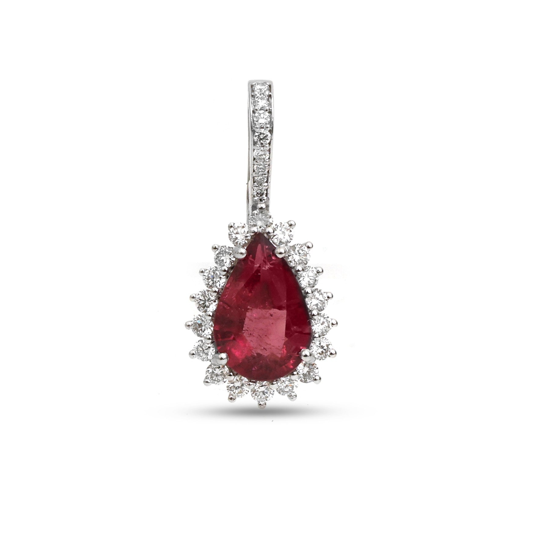 JPPD-1329/12802 Rubillite Diamond Pendant | 14K
