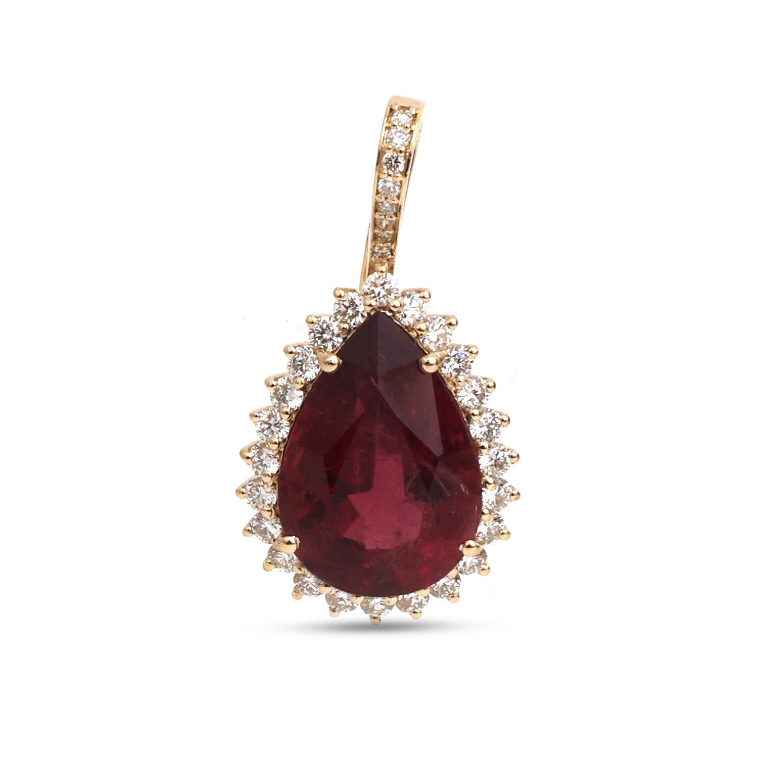 JPPD-1331/12804 Rubillite Diamond Pendant | 14K