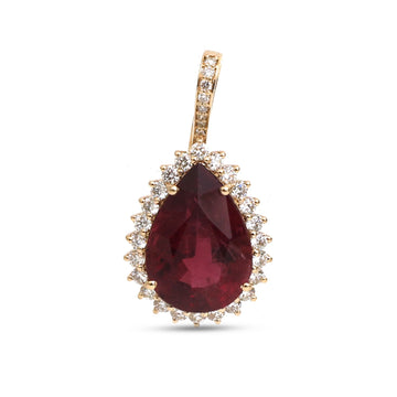 JPPD-1331/12804 Rubillite Diamond Pendant | 14K