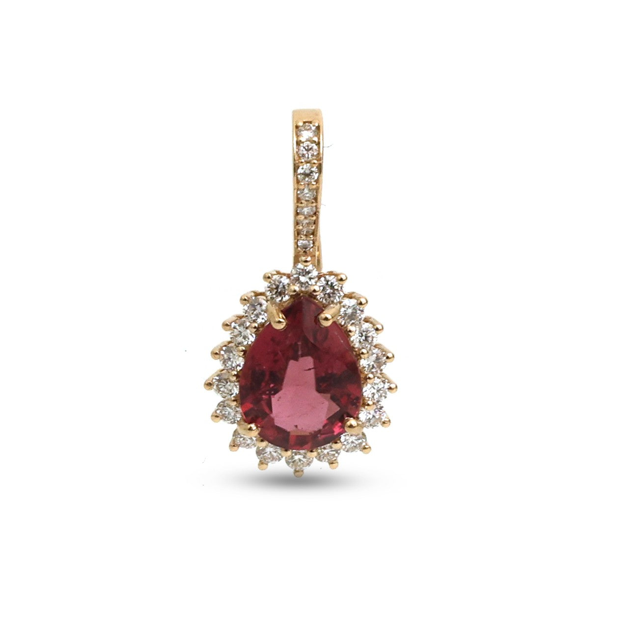 JPPD-1332/12805 Rubillite Diamond Pendant | 14K