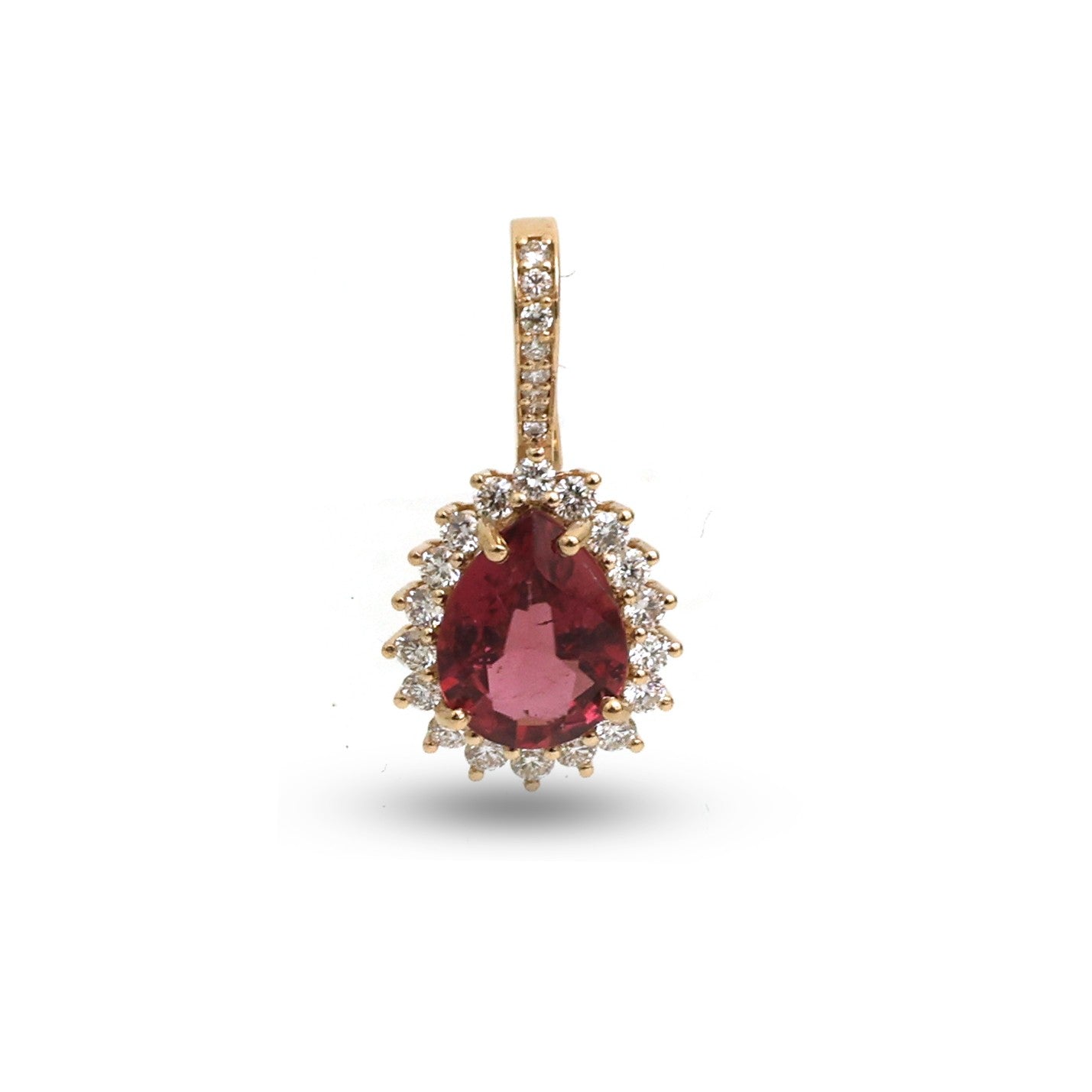 JPPD-1333/12806 Rubillite Diamond Pendant | 14K